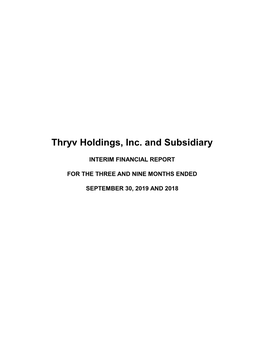 Thryv Holdings, Inc. and Subsidiary