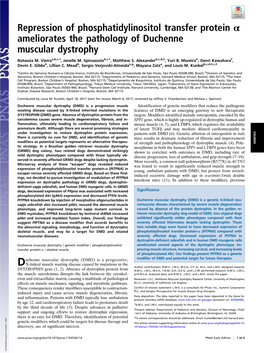 Repression of Phosphatidylinositol Transfer Protein Α Ameliorates the Pathology of Duchenne Muscular Dystrophy