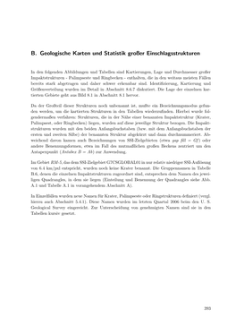 B. Geologische Karten Und Statistik Großer Einschlagsstrukturen