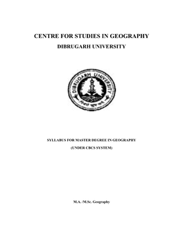 M. A. /M. Sc. in Geography