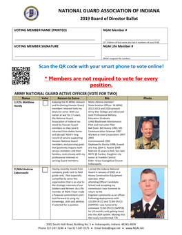 NATIONAL GUARD ASSOCIATION of INDIANA Scan the QR Code With