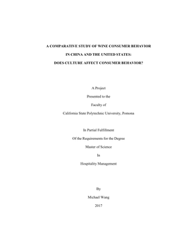 A Comparative Study of Wine Consumer Behavior in China and the United States