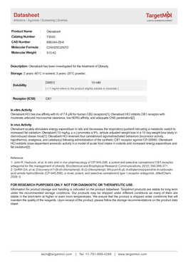 Datasheet Inhibitors / Agonists / Screening Libraries a DRUG SCREENING EXPERT