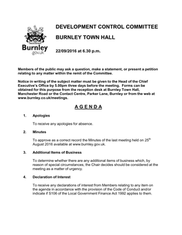 Development Control Committee Burnley Town Hall