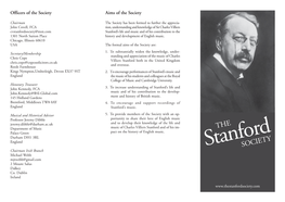 Stanfordsociety@Msn.Com Stanford’S Life and Music and of His Contribution to the 1301 North Sutton Place History and Development of English Music