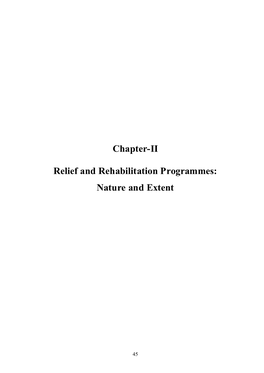 Chapter-II Relief and Rehabilitation Programmes