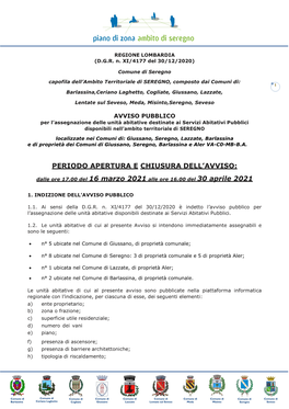 Avviso Pubblico Assegnazione Alloggi. Domande Dal 14/10/2019 Al