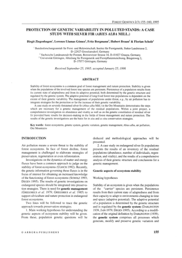 Protection of Genetic Variability in Polluted Stands: a Case Study with Silver Fir (Abzes Alba Mill.)