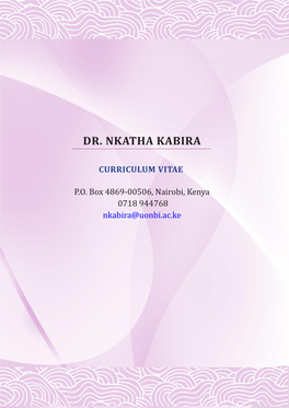 Dr. Nkatha Kabira