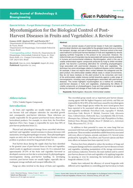 Mycofumigation for the Biological Control of Post-Harvest Diseases In