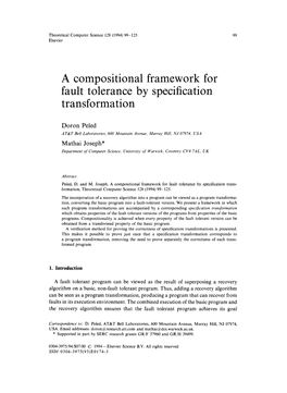 A Compositional Framework for Fault Tolerance by Specification Transformation