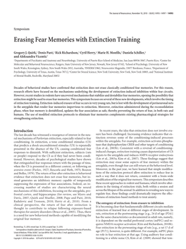 Erasing Fear Memories with Extinction Training