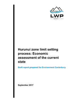 Hurunui Zone Limit Setting Process Economic