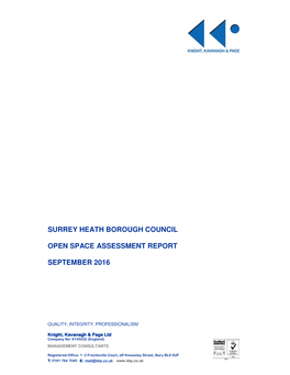 Surrey Heath Borough Council Open Space Assessment Report