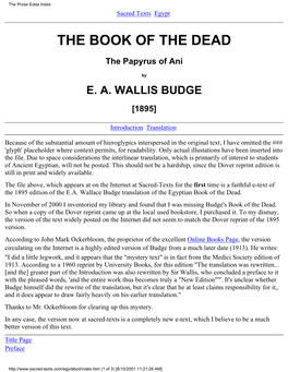 The Egyptian Book of the Dead (E.A. Wallis Budge)