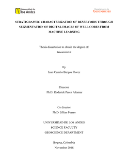 Stratigraphic Characterization of Reservoirs Through Segmentation of Digital Images of Well Cores from Machine Learning