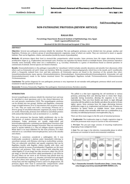 Non-Pathogenic Protozoa (Review Article)