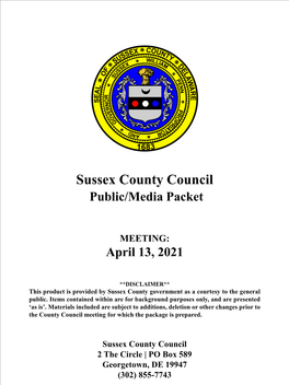 Sussex County Council Public/Media Packet