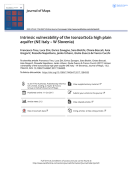 Intrinsic Vulnerability of the Isonzo/Soča High Plain Aquifer (NE Italy – W Slovenia)