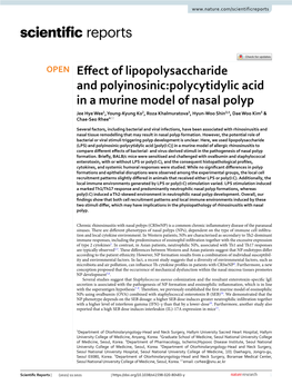 Effect of Lipopolysaccharide and Polyinosinic:Polycytidylic Acid in a Murine Model of Nasal Polyp