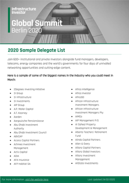 2020 Sample Delegate List