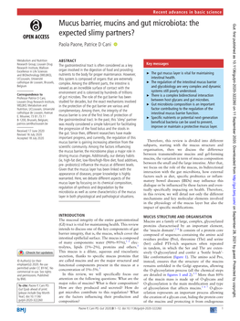 Mucus Barrier, Mucins and Gut Microbiota: the Expected Slimy