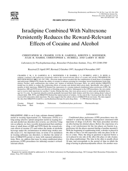 Isradipine Combined with Naltrexone Persistently Reduces the Reward-Relevant Effects of Cocaine and Alcohol