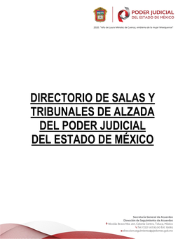 Directorio De Salas Y Tribunales De Alzada Del Poder Judicial Del Estado De México