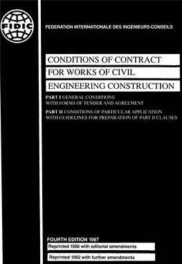 Conditions of Contract for Works of Civil Engineering Construction