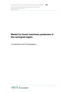 Market for Forest Machinery Producers in the Leningrad Region