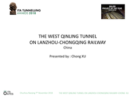 THE WEST QINLING TUNNEL on LANZHOU-CHONGQING RAILWAY China