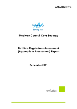 Medway Council Core Strategy Habitats Regulations Assessment