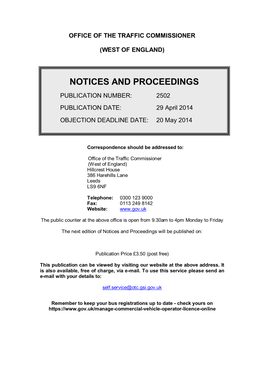 Notices and Proceedings