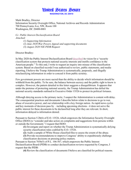 Mark Bradley, Director Information Security Oversight Office, National Archives and Records Administration 700 Pennsylvania Ave