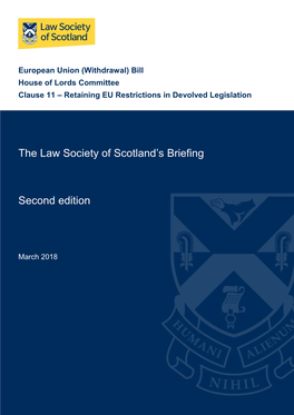 The Law Society of Scotland's Briefing Second Edition