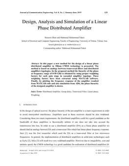 Design, Analysis and Simulation of a Linear Phase Distributed Amplifier