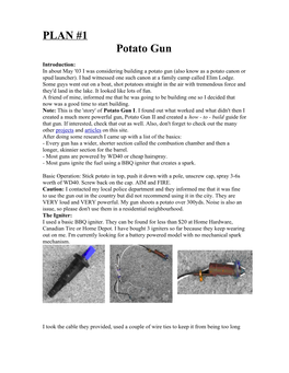 PLAN #1 Potato Gun