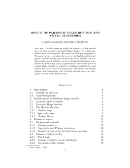 Moduli of Parabolic Higgs Bundles and Atiyah Algebroids