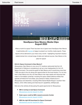 Newspace New Mexico Media Clips August 2020