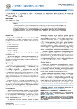 Evaluation of Acitretin in the Treatment of Multiple Recalcitrant Common Warts: a Pilot Study Eleni Tzouveka* Sygros Hospital, Athens, Greece