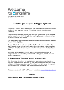 Press Releases Yorkshire Gets Ready for Its Biggest Night Out!