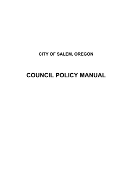 COUNCIL POLICY MANUAL Revised: 2/2017