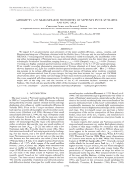 Astrometry and Near-Infrared Photometry of Neptune's Inner