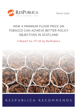 Tobacco Minimum Pricing Report