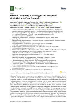 Termite Taxonomy, Challenges and Prospects: West Africa, a Case Example