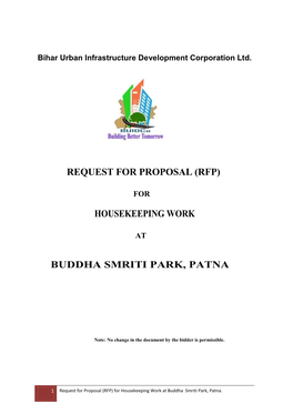 Request for Proposal (Rfp) Housekeeping Work Buddha Smriti Park, Patna