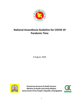 National Anaesthesia Guideline for COVID 19 Pandemic Time