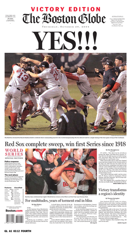 Red Sox Complete Sweep, Win First Series Since 1918