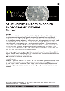 Dancing with Images: Embodied Photographic Viewing Ellen Handy