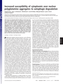 Increased Susceptibility of Cytoplasmic Over Nuclear Polyglutamine Aggregates to Autophagic Degradation